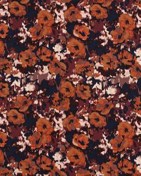 Viscose Crêpe Bloemen Marine Blauw, Hobby en Vrije tijd, Stoffen en Lappen, Blauw, Nieuw