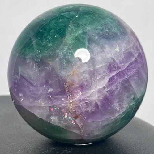 Fluoriet Fine polished Large AAA Multicolor fluorite sphere, Verzamelen, Mineralen en Fossielen