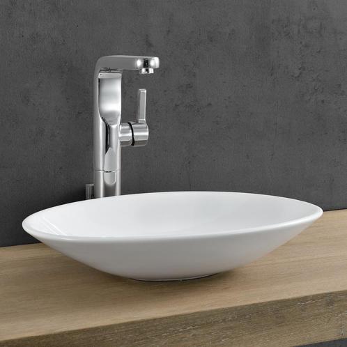 Wastafel wasbak waskom ovaal keramiek 50x35,5x10 cm wit, Doe-het-zelf en Verbouw, Sanitair, Nieuw, Verzenden