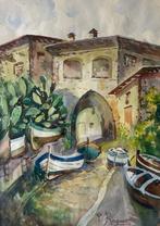 O’Tama Kiyohara (1861-1939) - Veduta siciliana, Antiek en Kunst, Kunst | Schilderijen | Klassiek