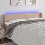 vidaXL Hoofdbord LED 203x16x78/88 cm kunstleer, Verzenden, Nieuw, Bruin, Overige materialen