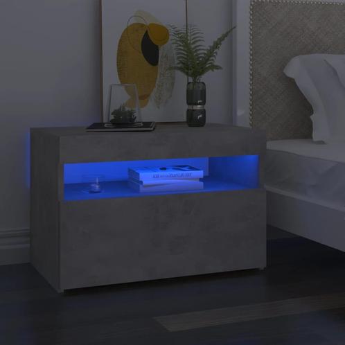 vidaXL Nachtkastje met LED-verlichting 60x35x40 cm, Huis en Inrichting, Slaapkamer | Nachtkastjes, Nieuw, Minder dan 45 cm, Hout
