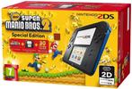 Nintendo 2DS Console - Blauw/Zwart + New Super Mario Bros 2, Spelcomputers en Games, Spelcomputers | Nintendo 2DS en 3DS, Verzenden