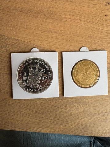 Nederland. 1 Gulden Offiële herslag van de Wilhelmina 1 beschikbaar voor biedingen