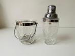 Cocktailshaker - Geslepen glas - & ijsemmer, Antiek en Kunst, Antiek | Meubels | Tafels