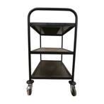 Metalen Serveertrolley – 3 Niveaus – Verrijdbaar – Zwart -, Ophalen of Verzenden, Overige typen, Emtrade NL