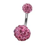 Fako Bijoux® - Navelpiercing - Disco Dots Duo - 8mm - Roze, Verzenden, Nieuw