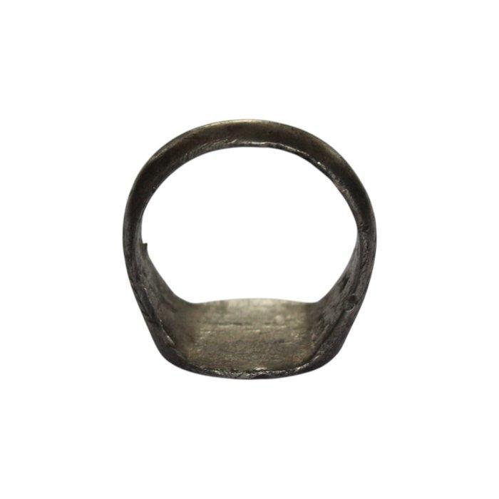Middeleeuws Zilver Zegelring met stijlvolle afbeelding van, Sieraden, Tassen en Uiterlijk, Antieke sieraden