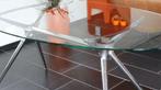Bellagio eettafel 200x100cm chroom, Ophalen of Verzenden, Zo goed als nieuw, Glas