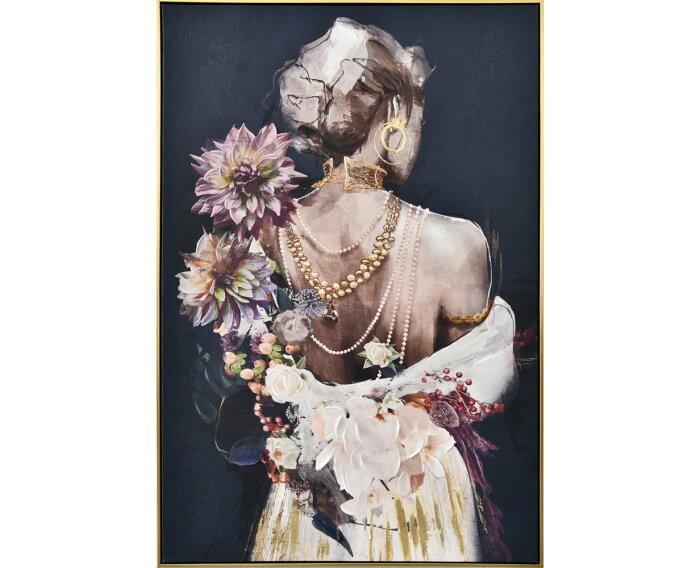 Schilderij Beautiful back with pearl chains - Acrylic, Huis en Inrichting, Woonaccessoires | Wanddecoraties, Nieuw, Ophalen of Verzenden