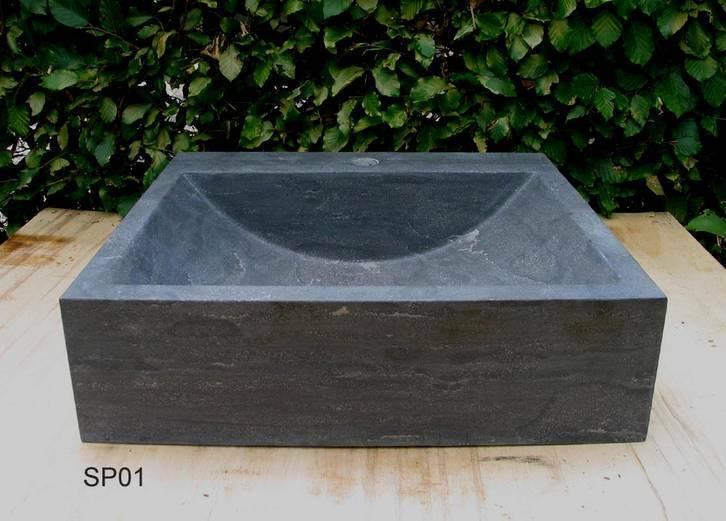 Hardsteen wasbak, natuursteen, blauwsteen, wastafel, Huis en Inrichting, Badkamer | Complete badkamers, Nieuw