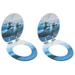 vidaXL Toiletbrillen met soft-close deksel 2 st pinguïn MDF, Verzenden, Nieuw