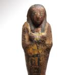 Oud-Egyptisch Hout Geïnscribeerde shabti voor Bak En Mut