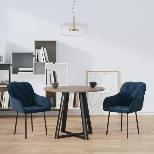 vidaXL Eetkamerstoelen 2 st fluweel blauw, Huis en Inrichting, Stoelen, Blauw, Nieuw, Verzenden