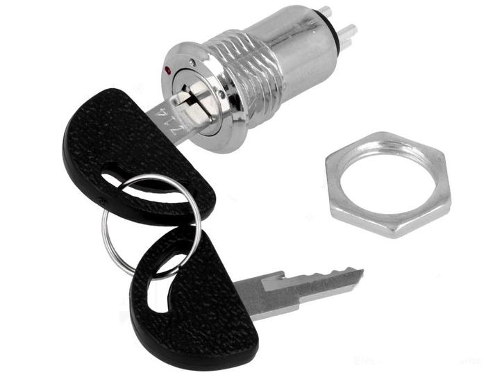 Schakelaar contactslot - 2 posities - 16mm, Doe-het-zelf en Verbouw, Elektra en Kabels, Schakelaar, Nieuw, Ophalen of Verzenden