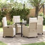 vidaXL 5 Delige Tuinset Beige Poly Riet, Verzenden, Nieuw, Rotan, Tuinset