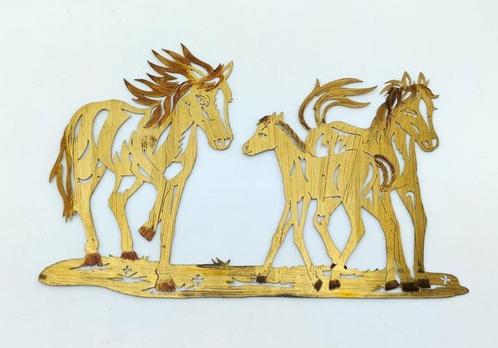 Bloksnijwerk/relief, Cavalli - 14.5 cm - Verguld messing, Antiek en Kunst, Curiosa en Brocante