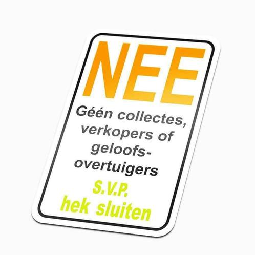 Nee sticker S.V.P. hek sluiten colportage sticker *Nieuw, Hobby en Vrije tijd, Stickers en Plaatjes, Nieuw, Ophalen of Verzenden