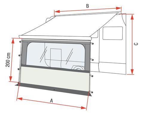 Fiamma Blocker Pro voorwand met groot raam 500, Caravans en Kamperen, Voortenten en Luifels, Nieuw, Verzenden