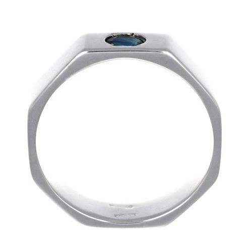 Ring - 18 karaat Witgoud - 0.33ct. tw. Saffier, Sieraden, Tassen en Uiterlijk, Ringen