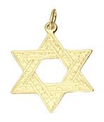 Gouden Davidster bewerkt ketting hanger, Verzenden, Nieuw
