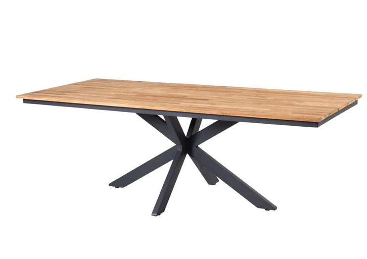 4 Seasons Outdoor Minerva tuintafel met teak blad 220 x 95, Tuin en Terras, Tuinsets en Loungesets, Ophalen of Verzenden