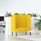 vidaXL Hoge Rug Bank Lichtgeel 109x56x121 cm Stof, Verzenden, Nieuw, Stof, Minder dan 150 cm