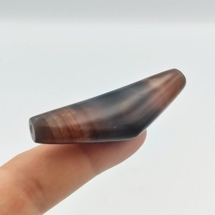 Oud-Tibetaans / Nepalees Natural Banded Agate Kraal talisman, Antiek en Kunst, Antiek | Overige Antiek