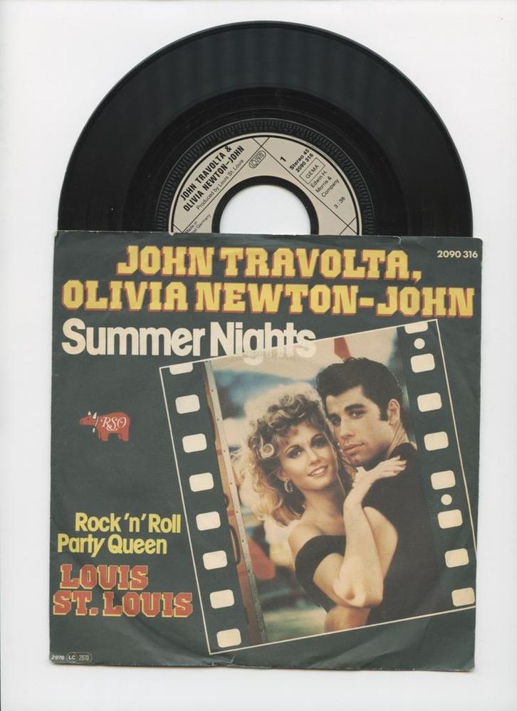 John Travolta, Olivia Newton-John – Summer Nights / Louis St, Cd's en Dvd's, Vinyl Singles, Ophalen of Verzenden