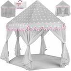 Kruzzel Grote Kindertent Grijs/Roze met Sterrenmotief, Caravans en Kamperen, Tenten, Ophalen of Verzenden, Nieuw