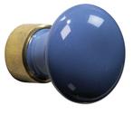 Meubelknop Paddenstoel porselein 30mm messing ongelakt/blauw, Verzenden, Nieuw