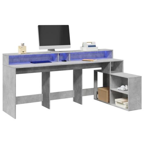 vidaXL Bureau met LED-verlichting 200x104x91 cm hout, Huis en Inrichting, Bureaus, Nieuw, Verzenden