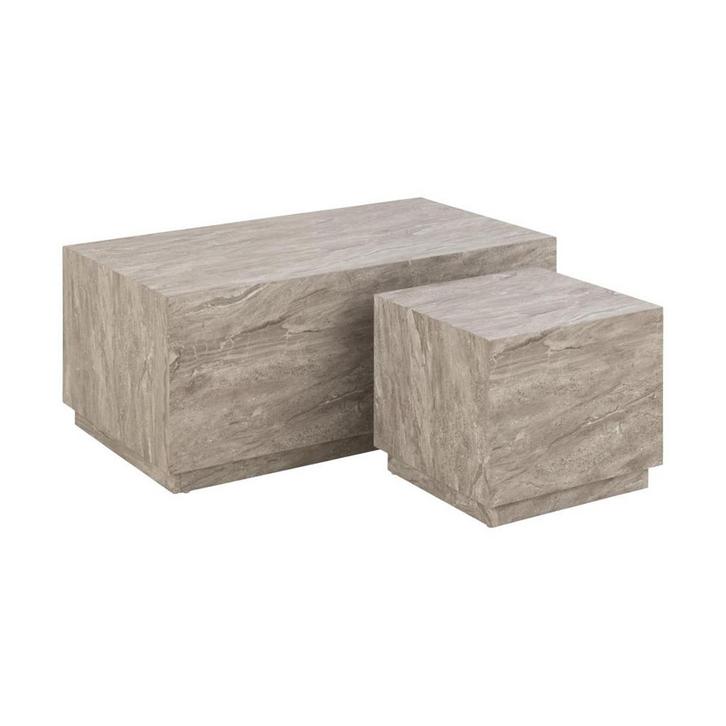 *WOONWINKEL* Salontafelset Grijs Marmer Look, Huis en Inrichting, Tafels | Salontafels, Nieuw, Verzenden