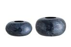 Design set van 2 vazen STONE 25cm zwart gemarmerd, Huis en Inrichting, Woonaccessoires | Vazen, Ophalen of Verzenden, Nieuw