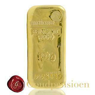 250 Gram Umicore Goudbaar met Certificaat 999,9 Puur Goud, Postzegels en Munten, Edelmetalen en Baren, Goud, Ophalen of Verzenden