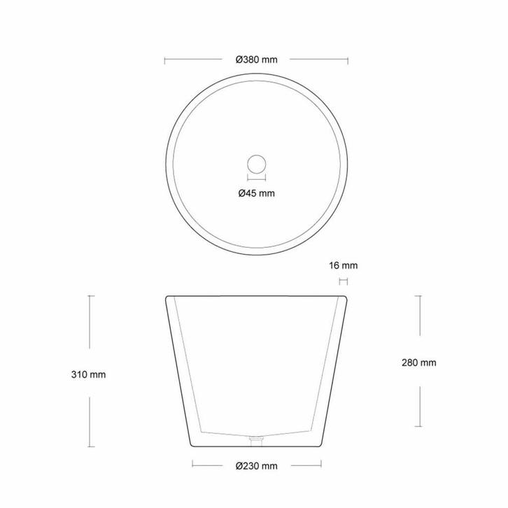 Opzet Wastafel  Circum Beton 38x31 cm ( 6 Kleuren), Doe-het-zelf en Verbouw, Sanitair, Ophalen of Verzenden