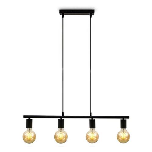 B.K.Licht Retro Vintage Zwarte 4-lichts Hanglamp (E27 max..., Huis en Inrichting, Lampen | Overige, Nieuw, Ophalen of Verzenden
