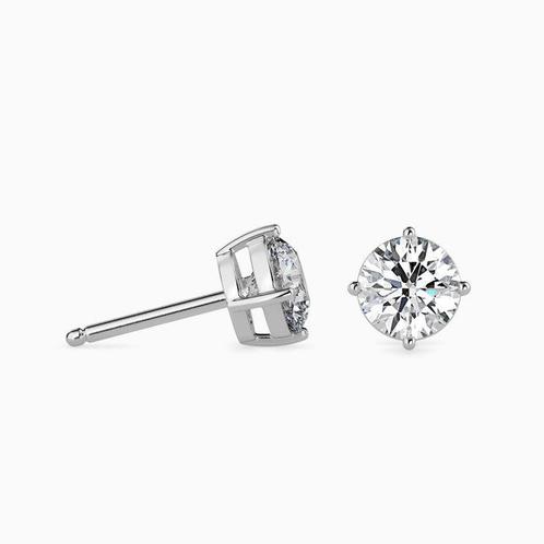 Oorstekers - 18 karaat Witgoud - 1.00ct. tw. Diamant, Sieraden, Tassen en Uiterlijk, Antieke sieraden