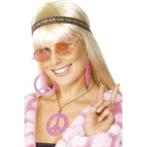 Roze hippie peace verkleed sieraden set - Verkleedsetjes, Nieuw, Verzenden