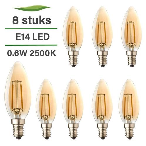 8x E14 LED lamp | Kaarslamp | 0.6 watt | 2500K warm wit, Huis en Inrichting, Lampen | Losse lampen, E14 (klein), Nieuw, Minder dan 30 watt