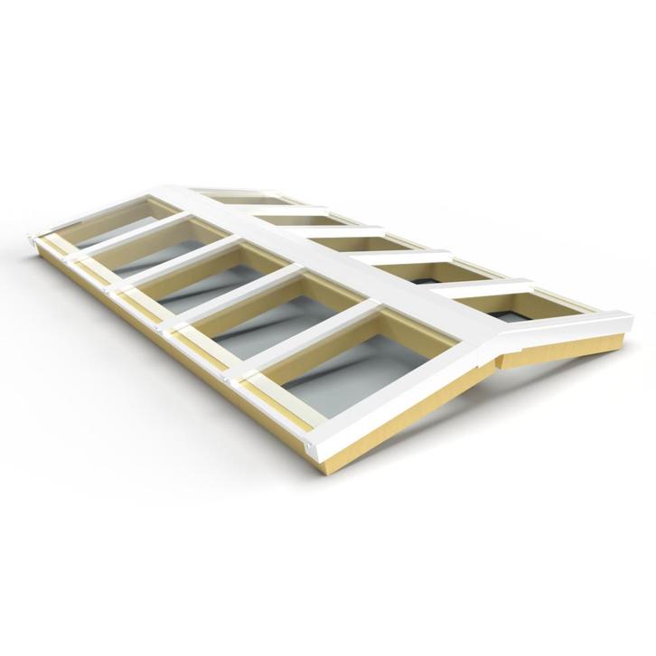 Zelfbouw lichtstraat 10 vak zadeldak 3750x1920mm-Gelaagd enk, Doe-het-zelf en Verbouw, Overige Doe-het-zelf en Verbouw, Nieuw