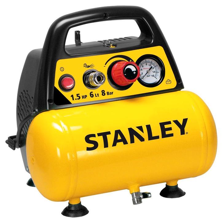 Stanley compressor 8 Bar - 6L - olievrij - D200/8/6 geel/zwa, Doe-het-zelf en Verbouw, Compressors, Minder dan 25 liter, 6 tot 10 bar