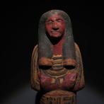 Oud-Egyptisch Hout Ushabti. Nieuwe Koninkrijk, 19e Dynastie,
