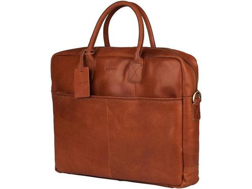 Burkely Vintage Max - Worker 17 - Aktetas 17 inch - Cognac, Huis en Inrichting, Woonaccessoires | Overige, Zo goed als nieuw, Verzenden