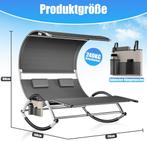 Ligbed met zonnedak - Zonnebed - Ligstoel - Antraciet - KESS, Verzenden, Zo goed als nieuw