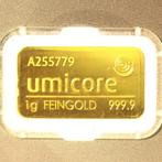 Nederland. Goudbaar van 1 gram gesealed Umicore (Zonder