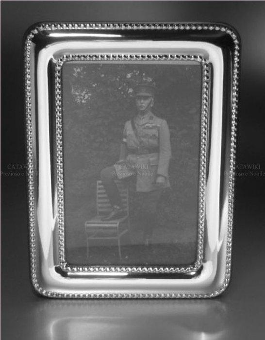 Fotolijst - Fotolijstje 925 Sterling Zilver - Echte houten, Antiek en Kunst, Antiek | Goud en Zilver