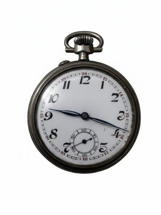 Vintage Engraved Pocket Watch - Argentan Case - 1900-1949, Sieraden, Tassen en Uiterlijk, Horloges | Heren