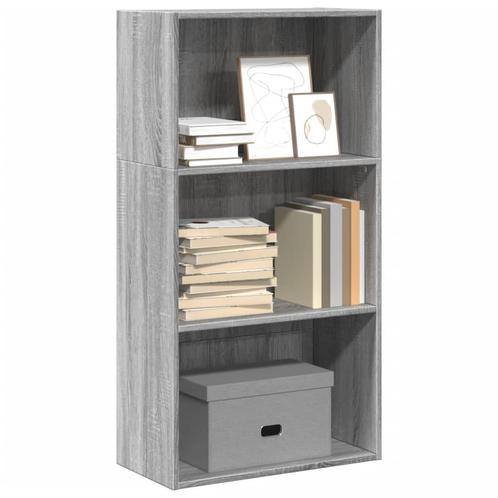 vidaXL Boekenkast 60x30x114 cm bewerkt hout grijs sonoma, Huis en Inrichting, Kasten | Boekenkasten, 50 tot 75 cm, Nieuw, Overige houtsoorten