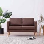 vidaXL Tweezitsbank stof bruin, Verzenden, Minder dan 150 cm, Stof, Nieuw